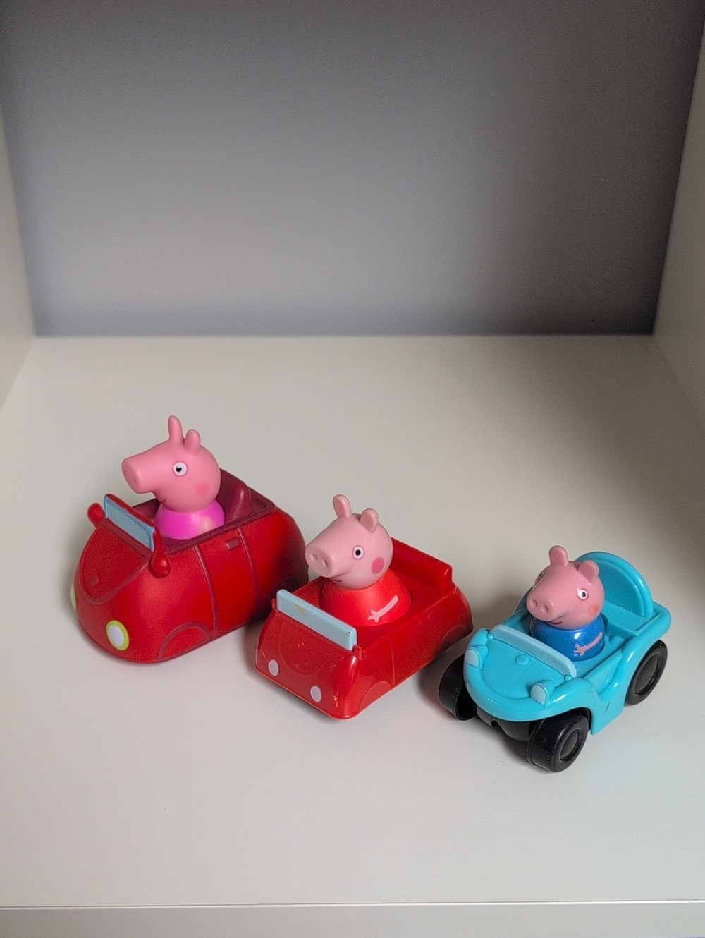 Peppa Pig And George Car Toys Set Of 3 Wheelies Red Blue Car